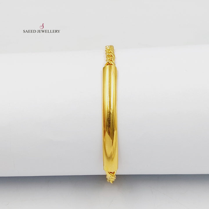 21K Gold Plain Bar Bracelet by Saeed Jewelry - Image 1