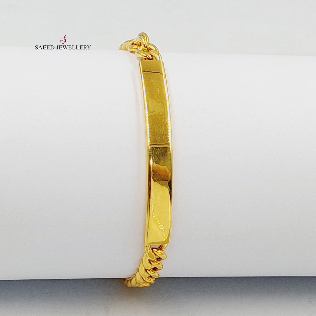 21K Gold Plain Bar Bracelet by Saeed Jewelry - Image 2