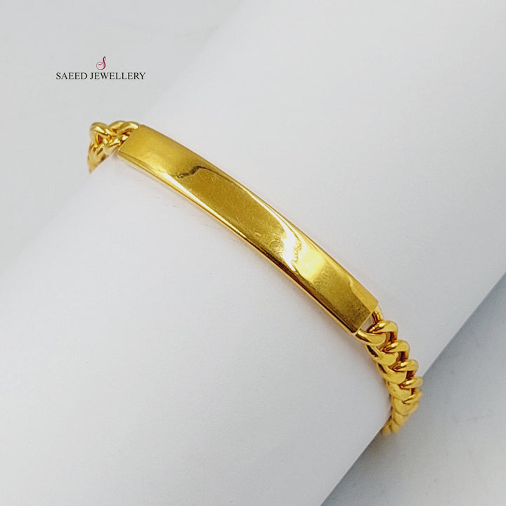 21K Gold Plain Bar Bracelet by Saeed Jewelry - Image 1