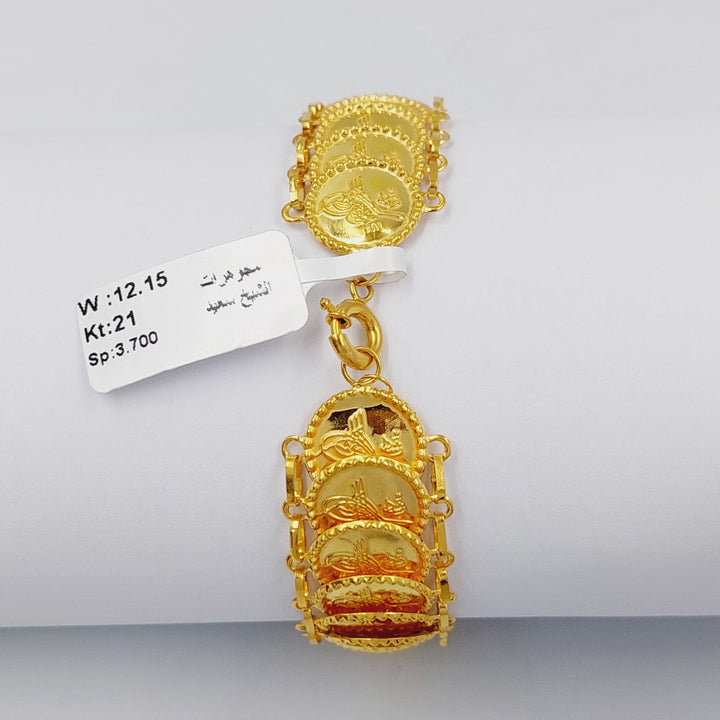 Print Eighths Bracelet Made of 21K Gold by Saeed Jewelry 