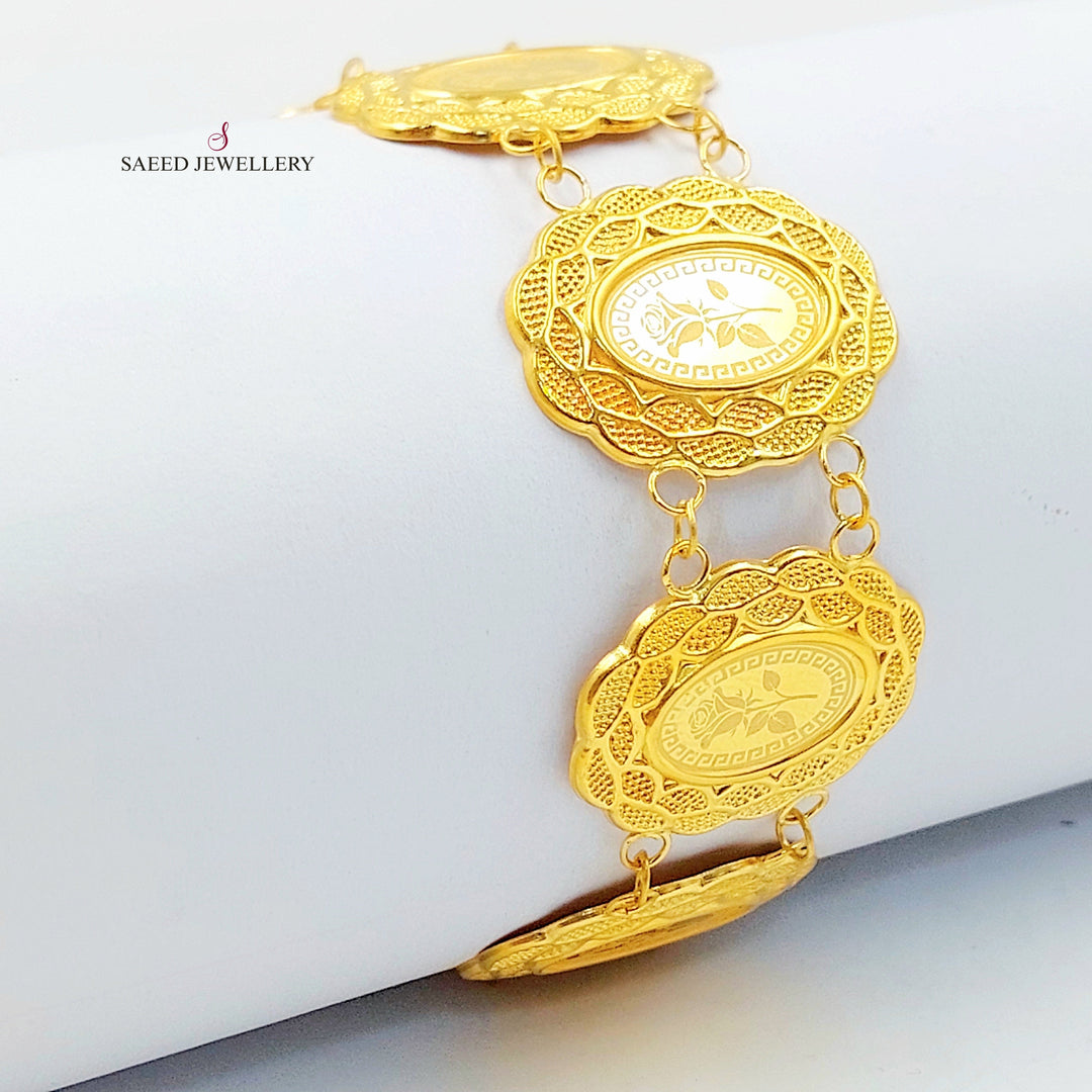 Print Ounce Bracelet Made of 21K Gold by Saeed Jewelry 