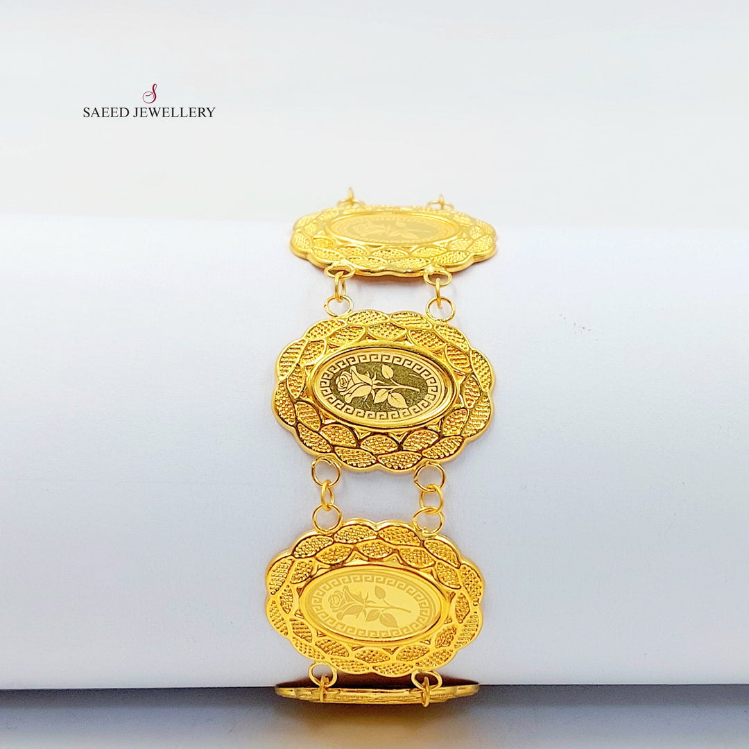 Print Ounce Bracelet Made of 21K Gold by Saeed Jewelry 