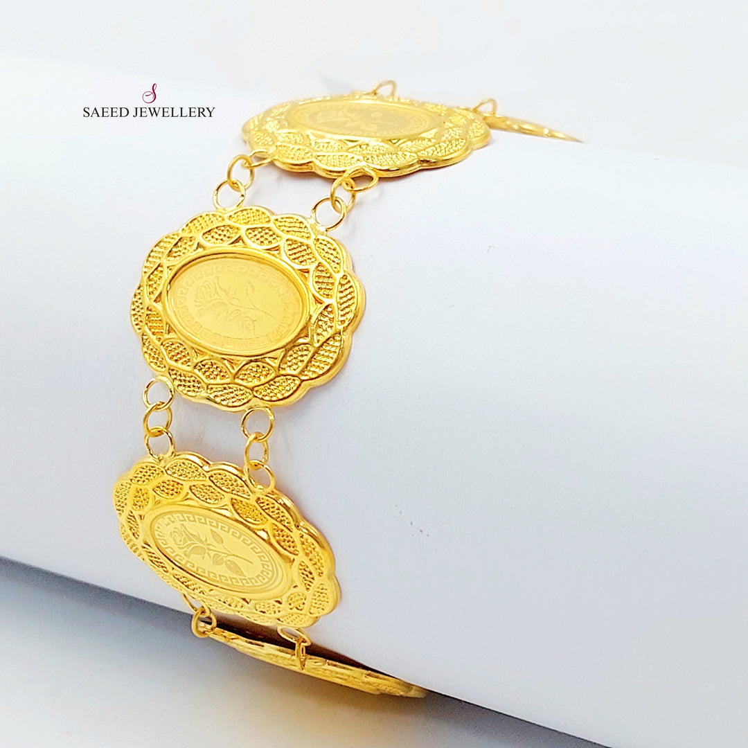 Print Ounce Bracelet Made of 21K Gold by Saeed Jewelry 