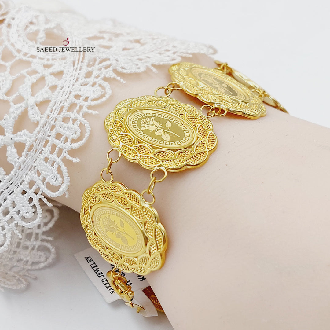 Print Ounce Bracelet Made of 21K Gold by Saeed Jewelry 