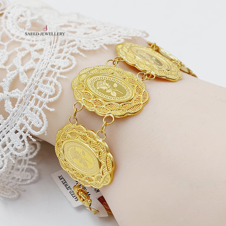 Print Ounce Bracelet Made of 21K Gold by Saeed Jewelry 