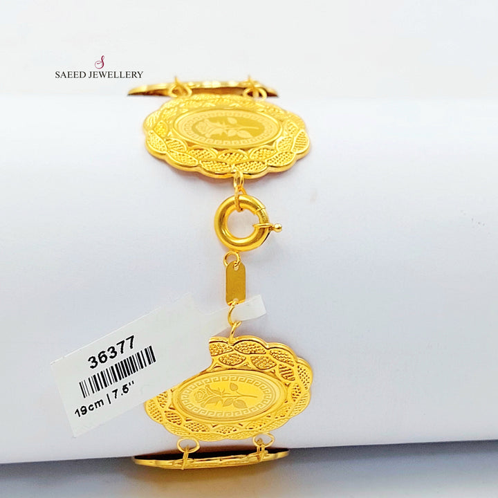 Print Ounce Bracelet Made of 21K Gold by Saeed Jewelry 