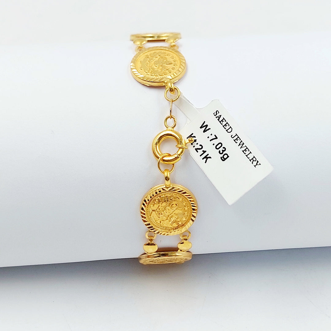 Print Rashadi Bracelet Made of 21K Gold by Saeed Jewelry 