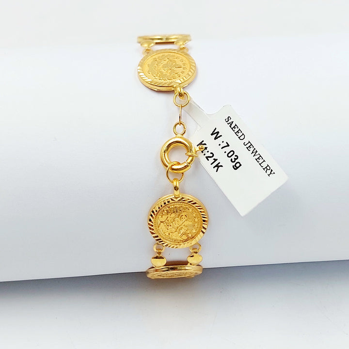 Print Rashadi Bracelet Made of 21K Gold by Saeed Jewelry 