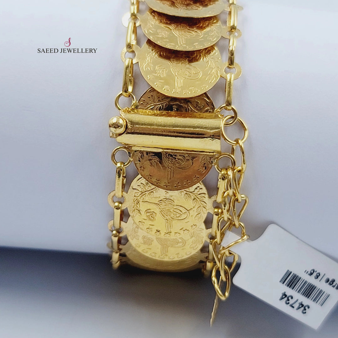 Print Rashadi Liras Bracelet Made of 21K Gold by Saeed Jewelry 