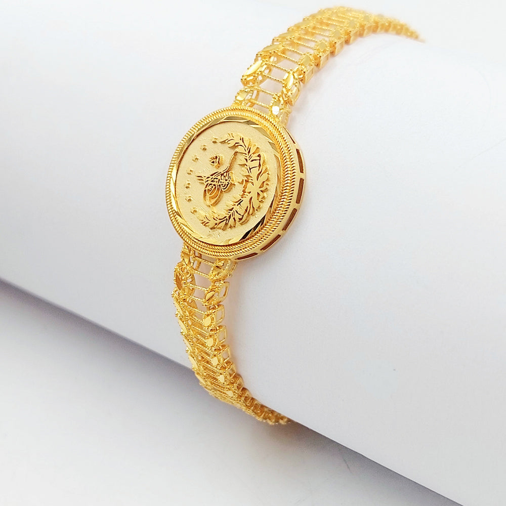21K اسوارة ورق الشجر رشادي-مجوهرات الشيخ سعيد-Saeed Jewelry 
