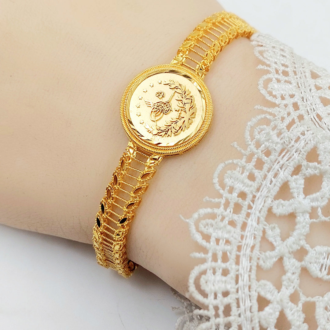 21K اسوارة ورق الشجر رشادي-مجوهرات الشيخ سعيد-Saeed Jewelry 