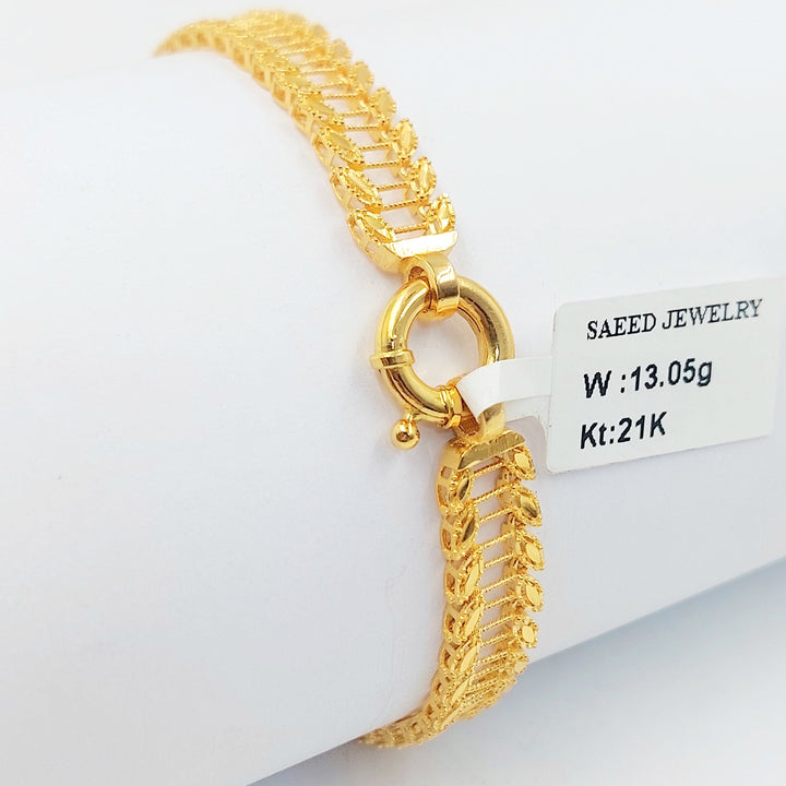 21K اسوارة ورق الشجر رشادي-مجوهرات الشيخ سعيد-Saeed Jewelry 