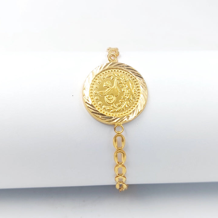 Rashadi Print Bracelet Made of 21K Gold by Saeed Jewelry 