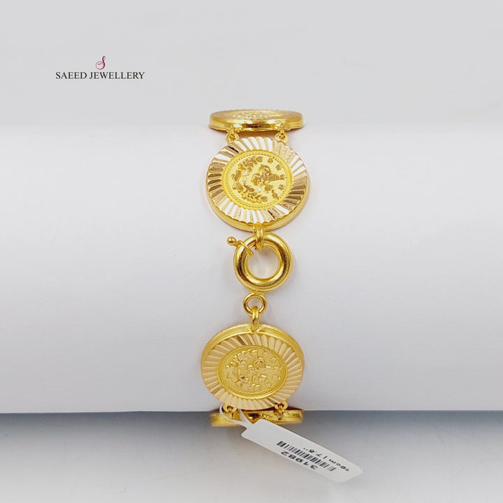 21K Gold Rashadi Liras Bracelet by Saeed Jewelry - Image 4