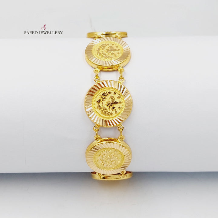 21K Gold Rashadi Liras Bracelet by Saeed Jewelry - Image 5