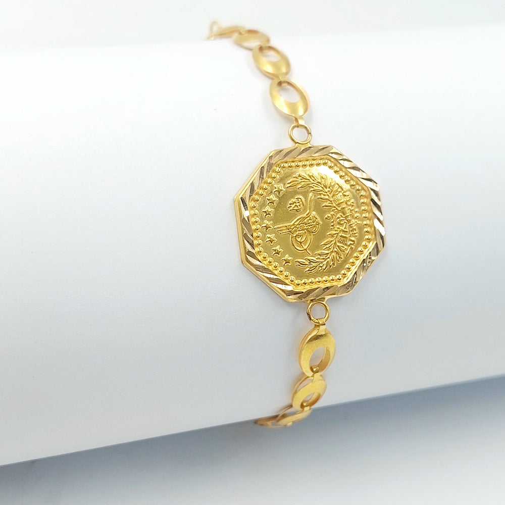 Rashadi Print Bracelet Made of 21K Gold by Saeed Jewelry 