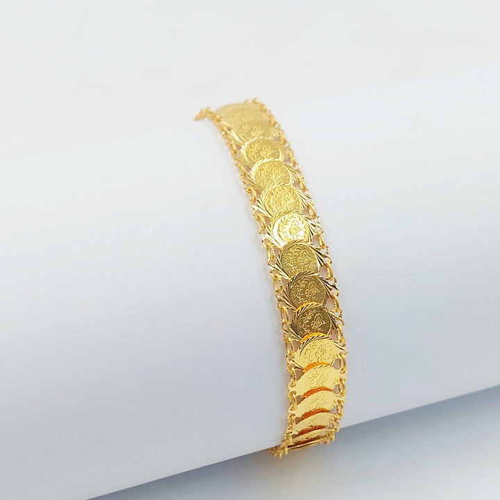 Rashadi Eighths Bracelet Made of 21K Gold by Saeed Jewelry 