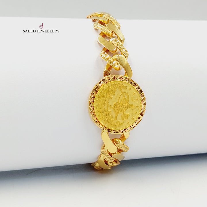 21K Gold Rashadi Cuban Links Bracelet by Saeed Jewelry - Image 5