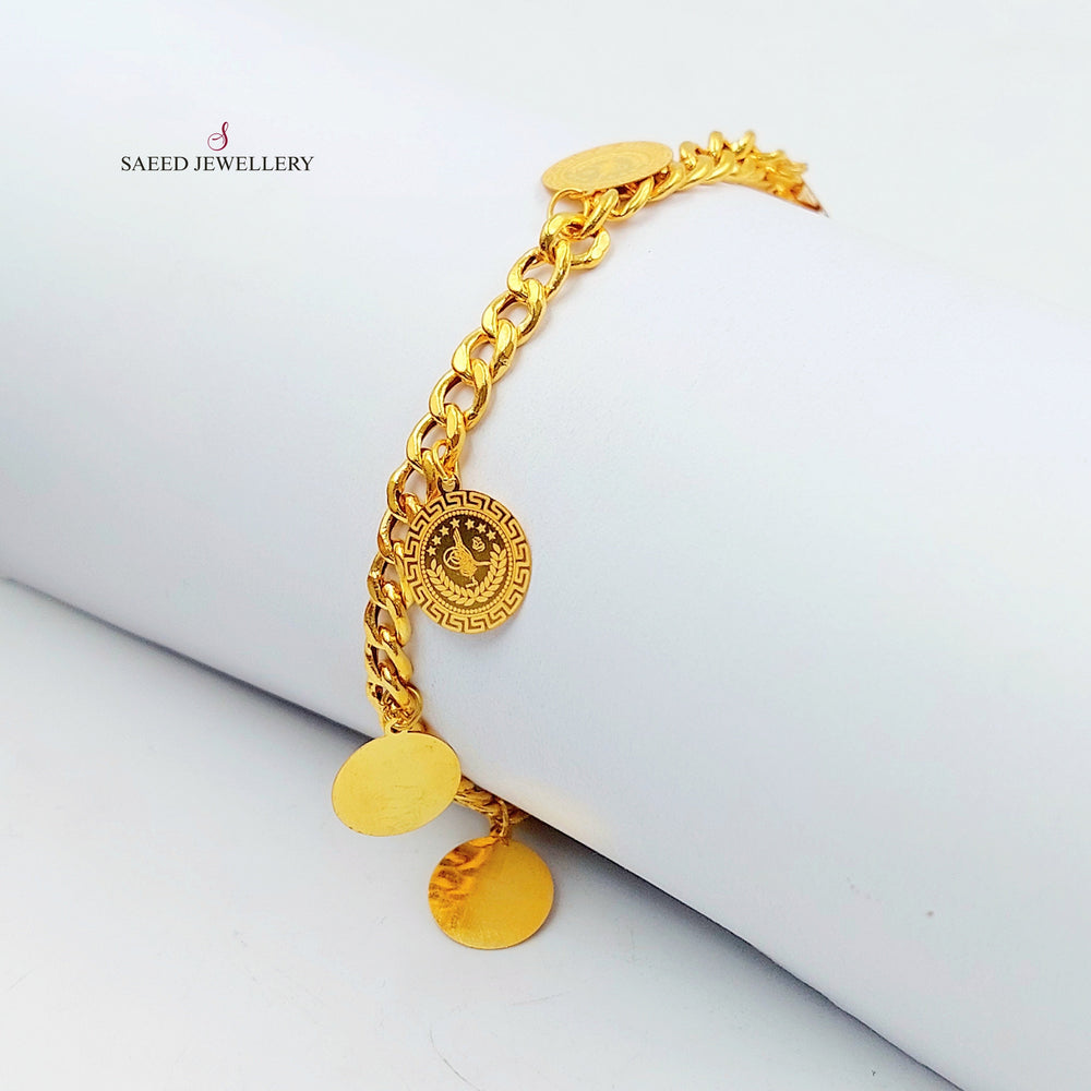 Rashadi Dandash Bracelet Made of 21K Gold by Saeed Jewelry 