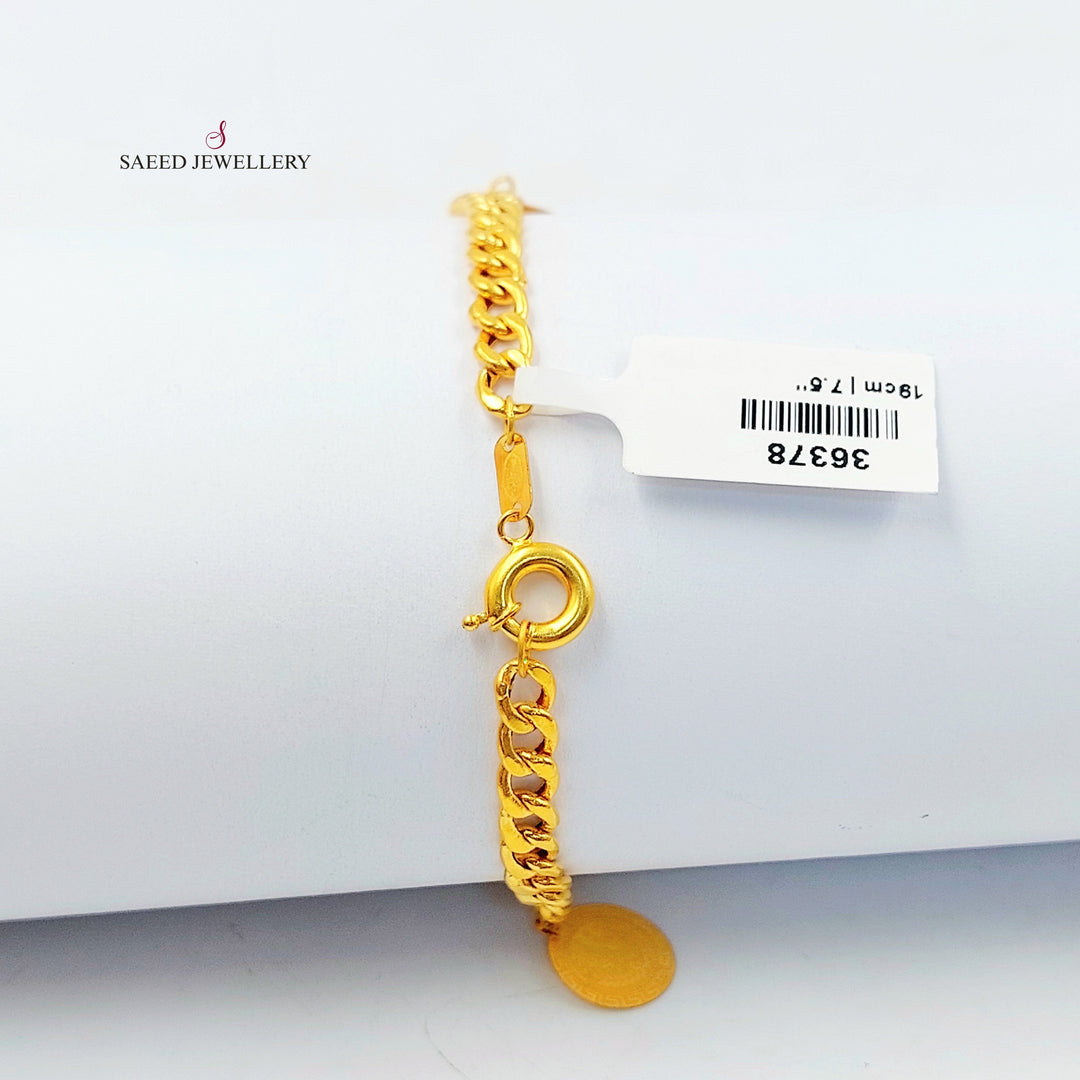Rashadi Dandash Bracelet Made of 21K Gold by Saeed Jewelry 