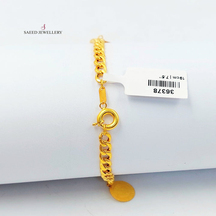 Rashadi Dandash Bracelet Made of 21K Gold by Saeed Jewelry 