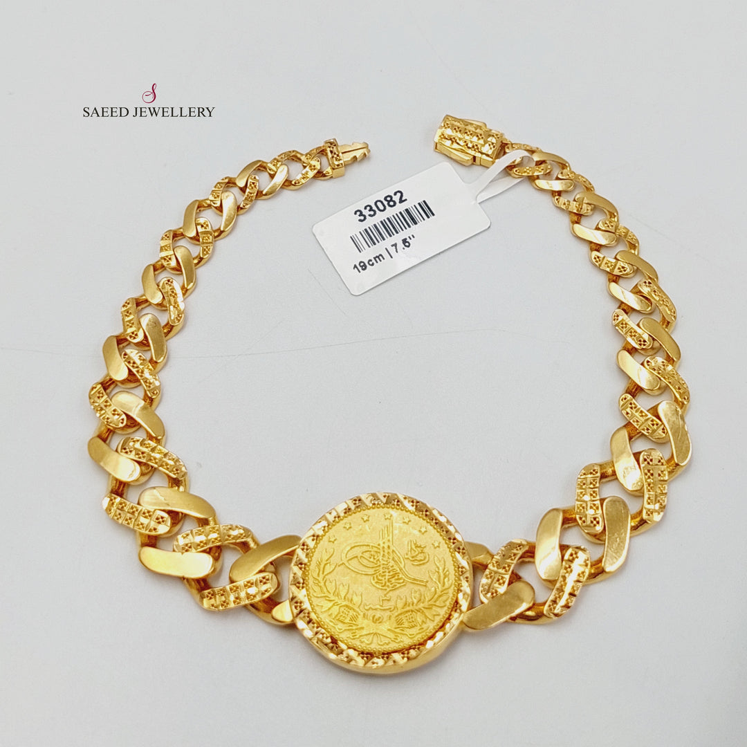 21K Gold Rashadi Cuban Links Bracelet by Saeed Jewelry - Image 3