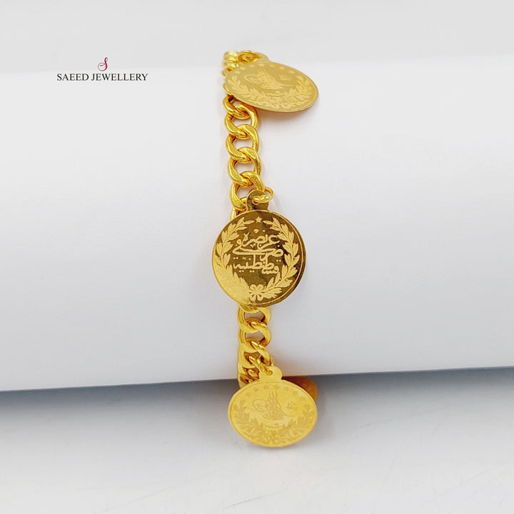 21K Gold Rashadi Liras Dandash Bracelet by Saeed Jewelry - Image 5