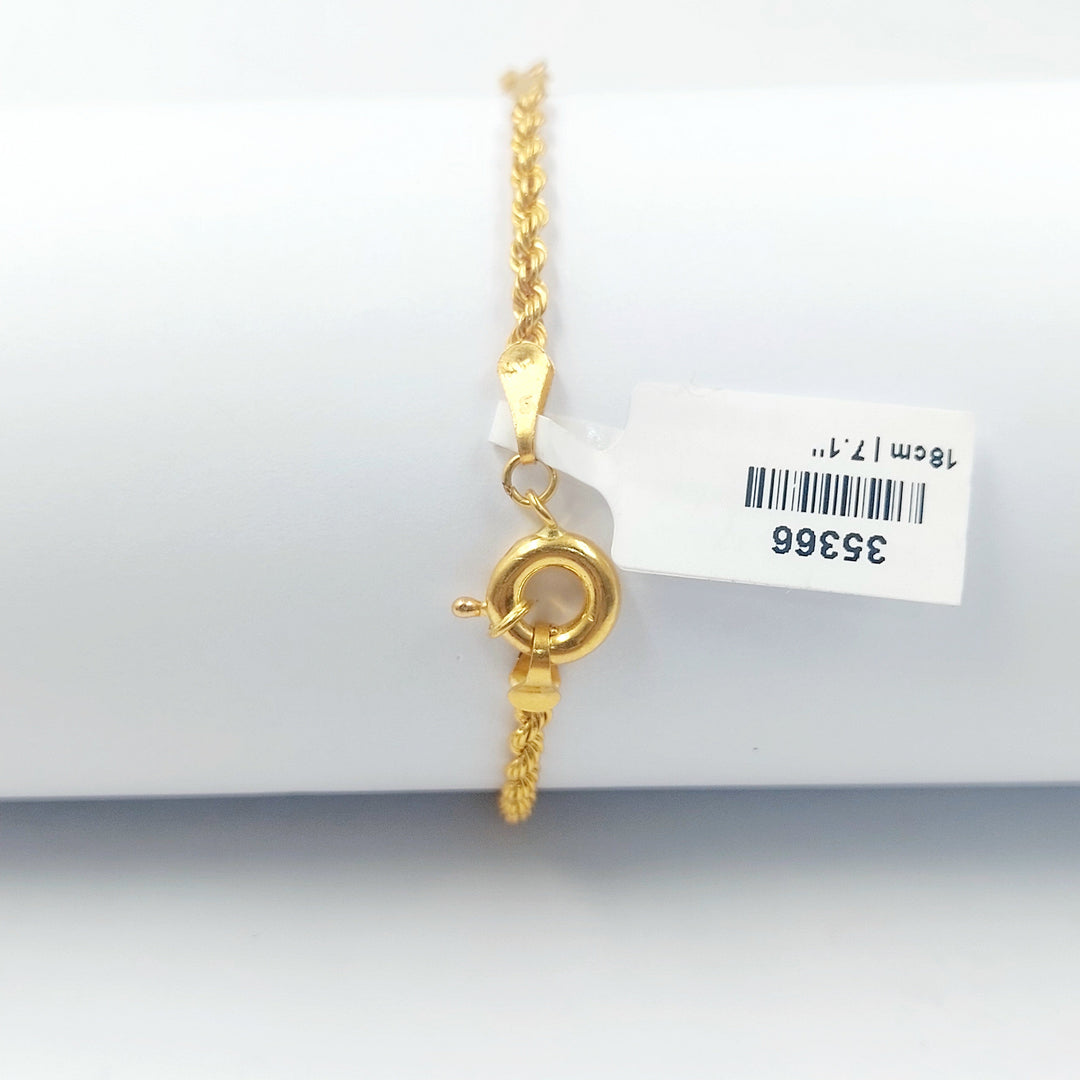 Rashadi Print Bracelet Made of 21K Gold by Saeed Jewelry 