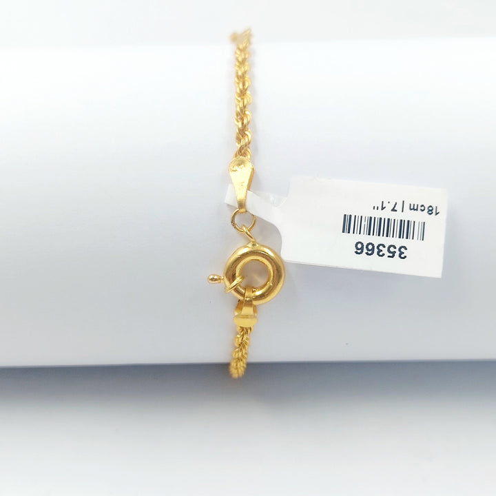 Rashadi Print Bracelet Made of 21K Gold by Saeed Jewelry 