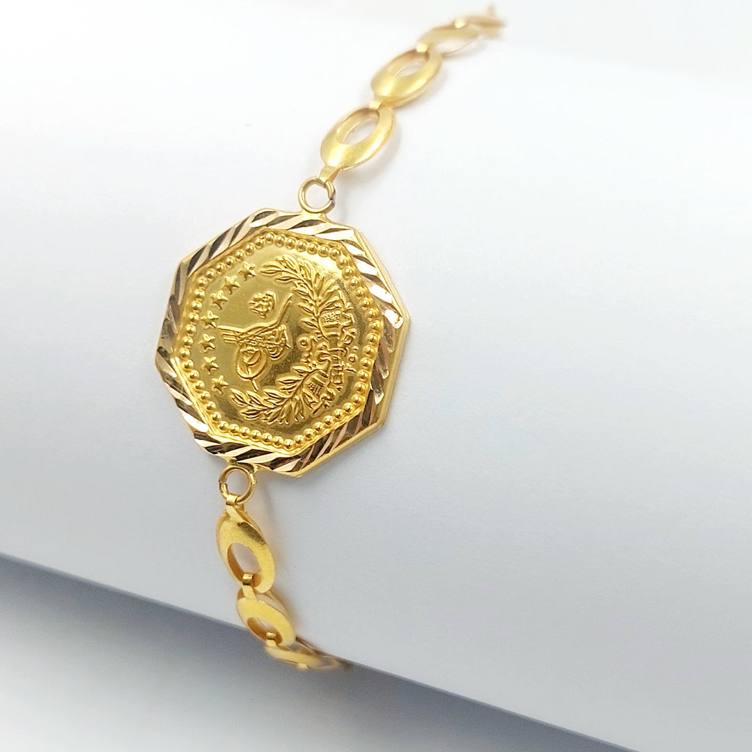 Rashadi Print Bracelet Made of 21K Gold by Saeed Jewelry 