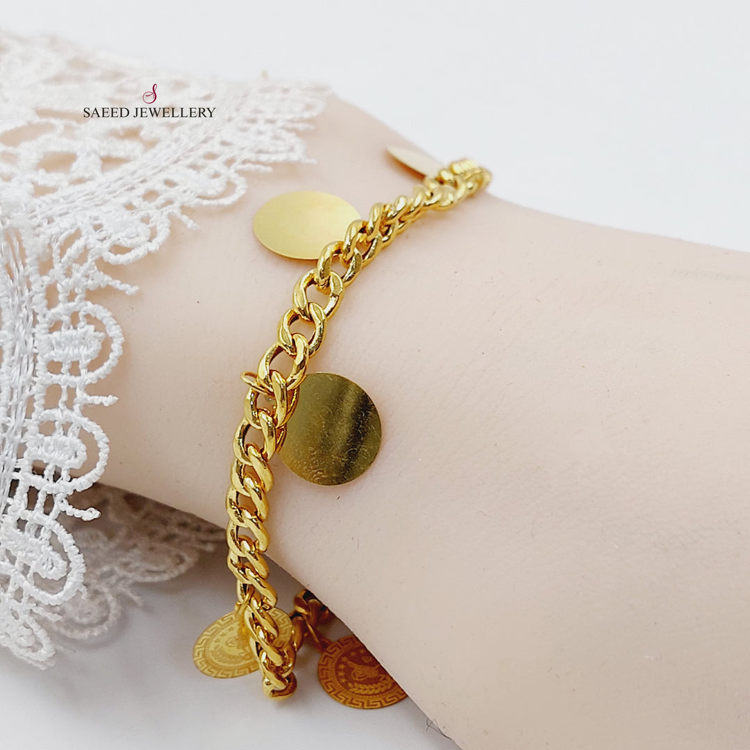 Rashadi Dandash Bracelet Made of 21K Gold by Saeed Jewelry 