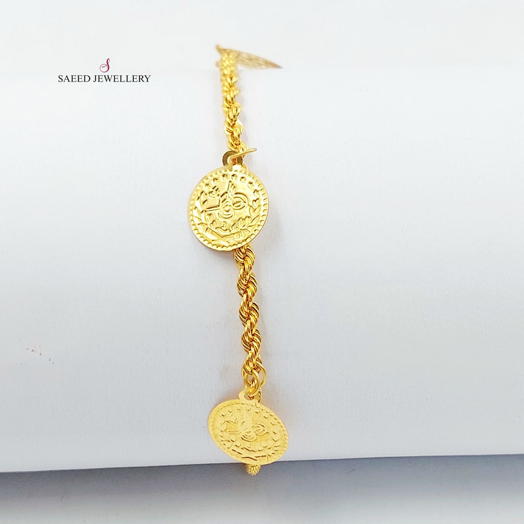 Rashadi Dandash Bracelet Made of 21K Gold by Saeed Jewelry 