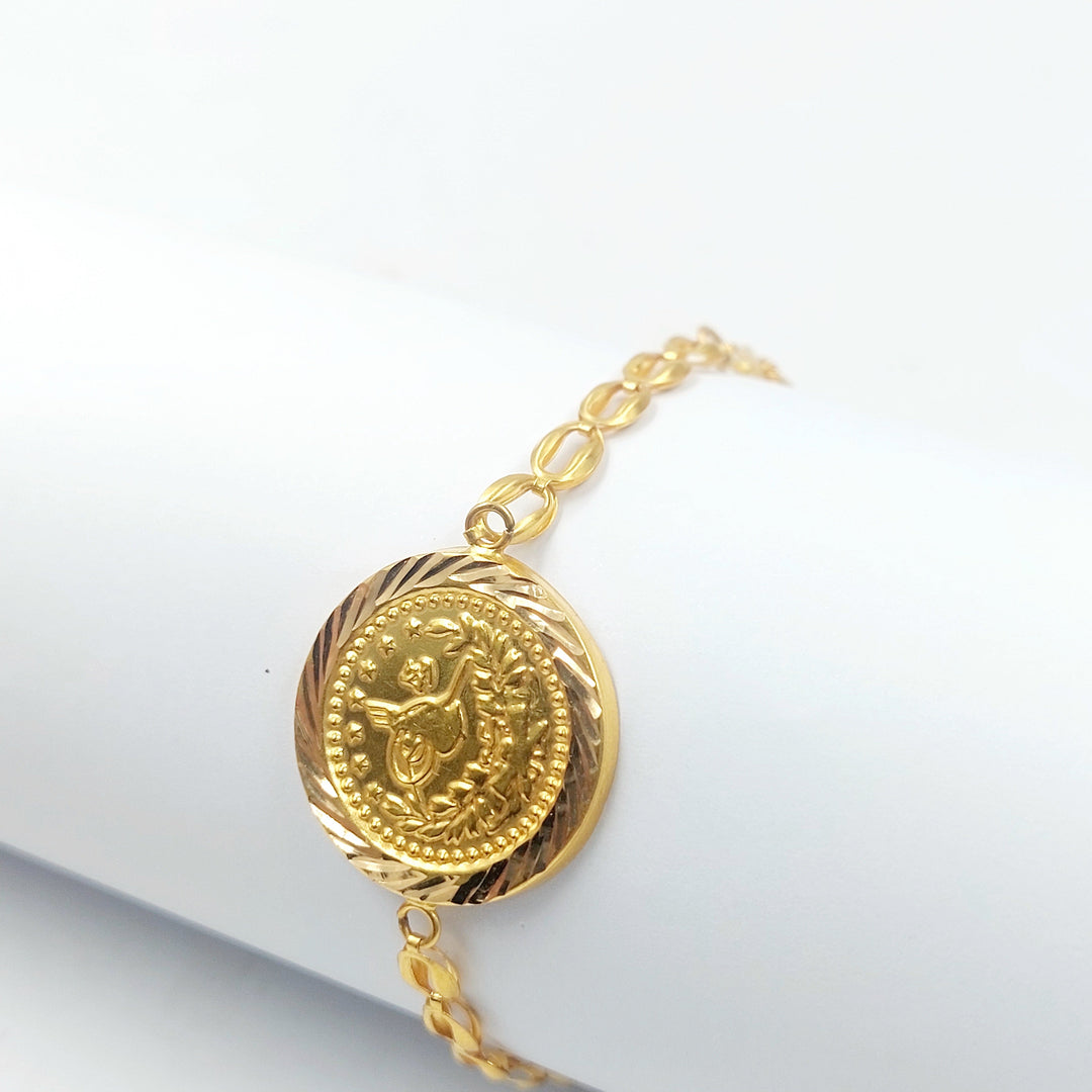 Rashadi Print Bracelet Made of 21K Gold by Saeed Jewelry 