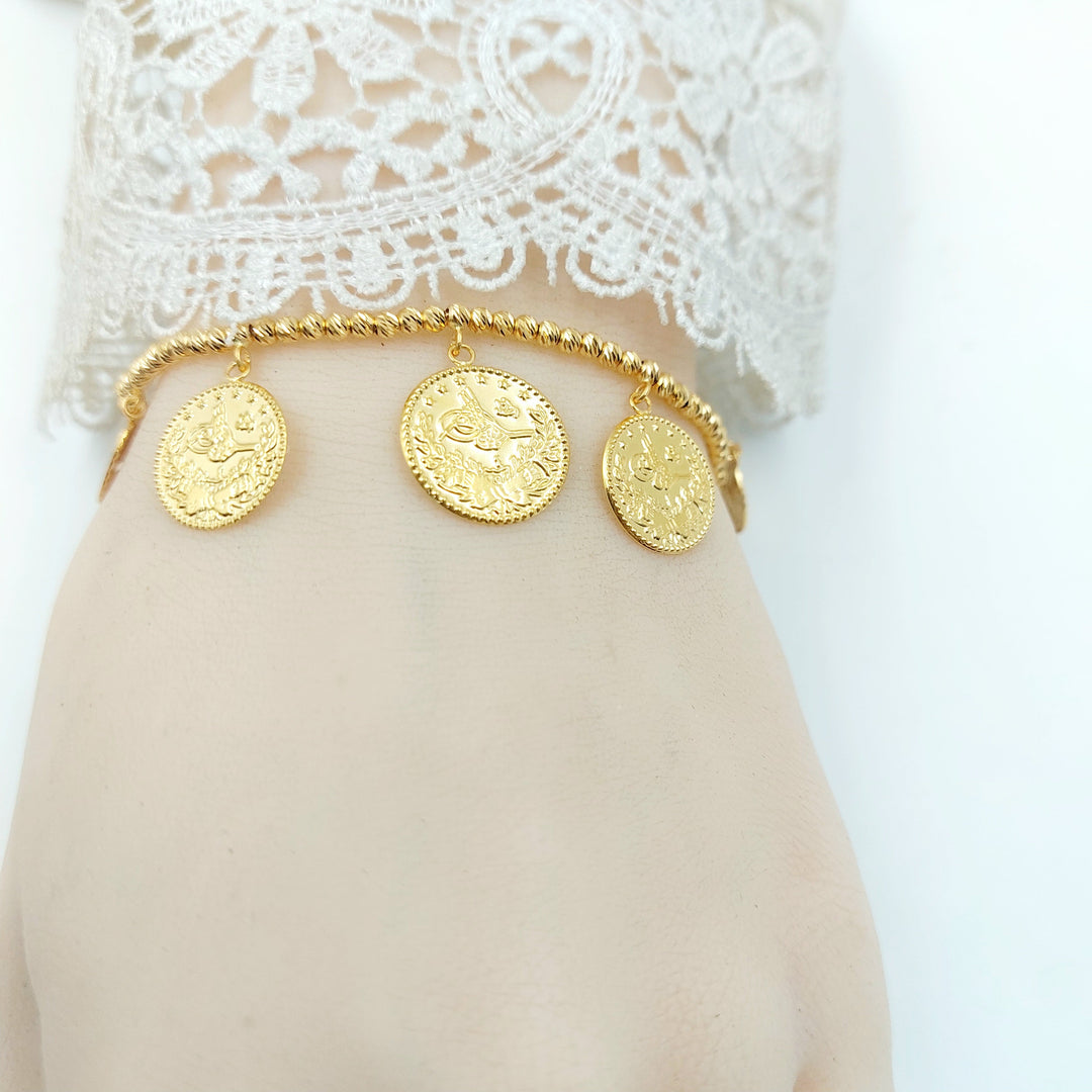 Rashadi Balls Bracelet Made of 21K Gold by Saeed Jewelry 