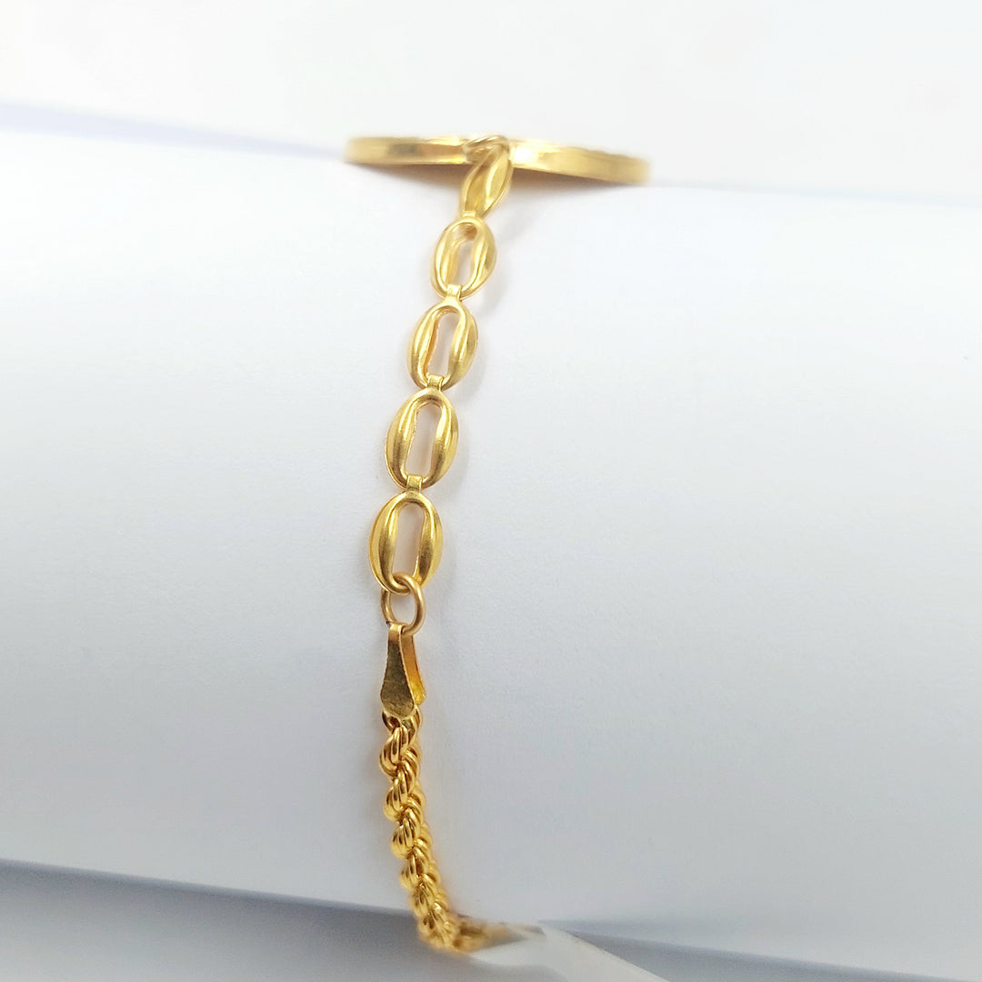 Rashadi Print Bracelet Made of 21K Gold by Saeed Jewelry 
