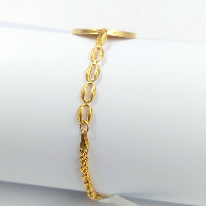 Rashadi Print Bracelet Made of 21K Gold by Saeed Jewelry 