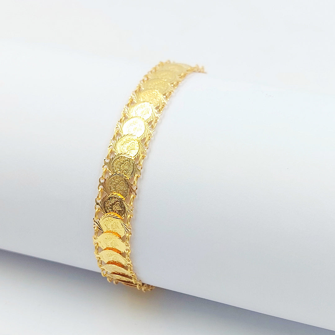 Rashadi Eighths Bracelet Made of 21K Gold by Saeed Jewelry 