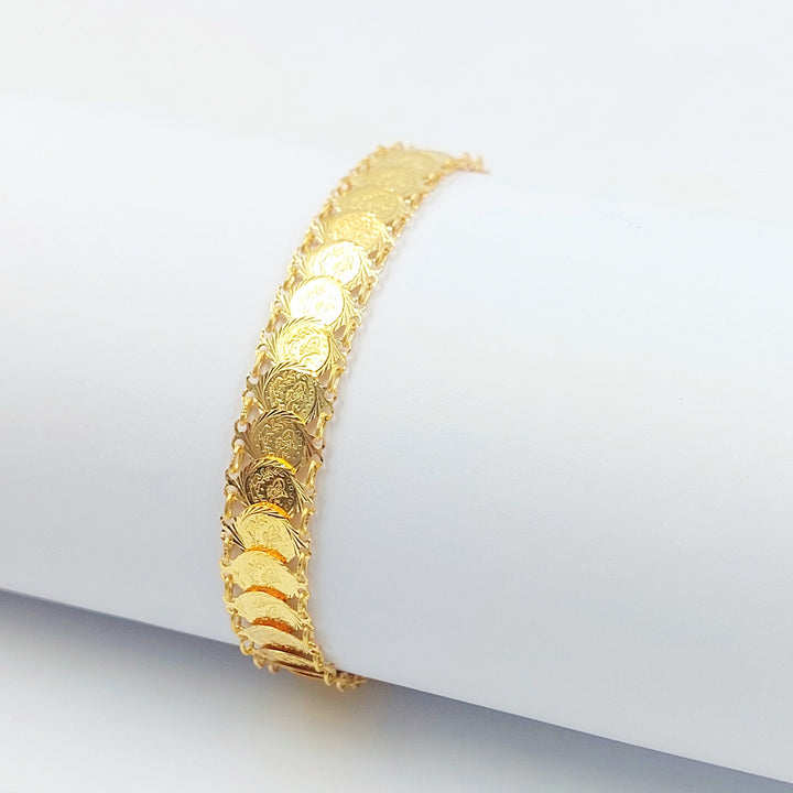 Rashadi Eighths Bracelet Made of 21K Gold by Saeed Jewelry 