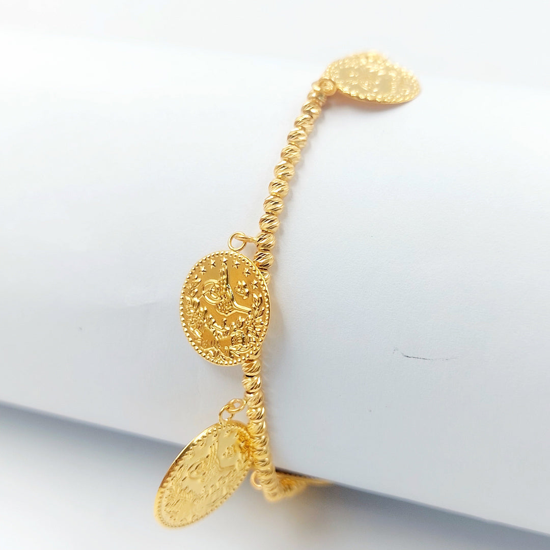 Rashadi Balls Bracelet Made of 21K Gold by Saeed Jewelry 
