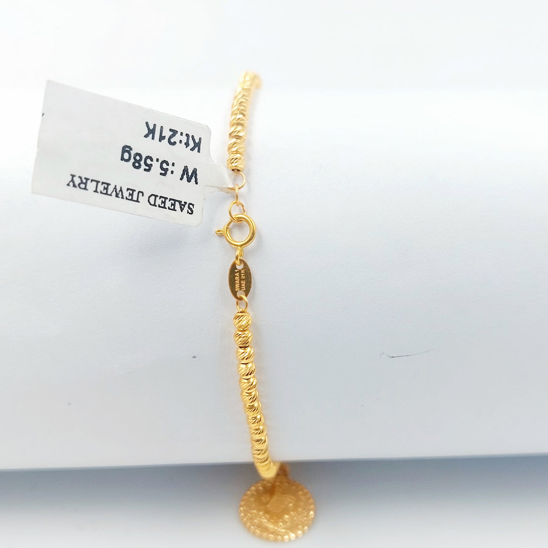 Rashadi Balls Bracelet Made of 21K Gold by Saeed Jewelry 