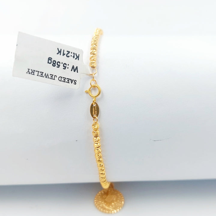 Rashadi Balls Bracelet Made of 21K Gold by Saeed Jewelry 