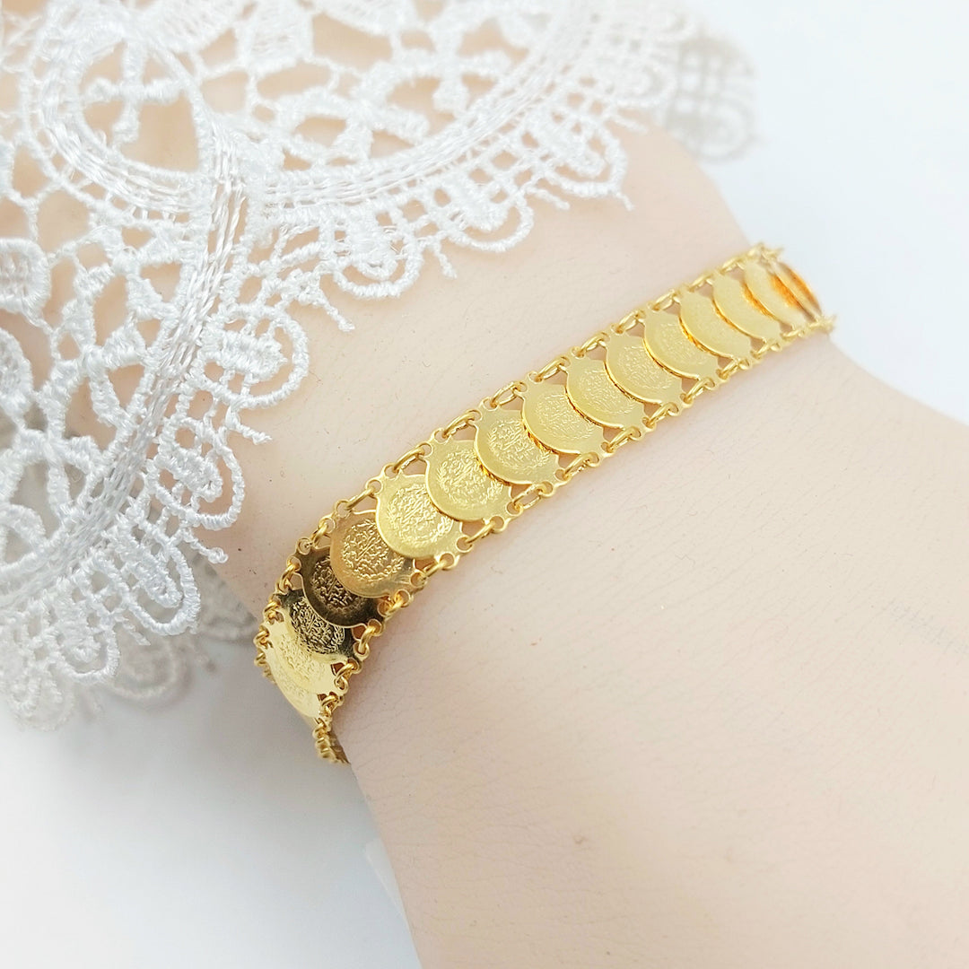 Rashadi Eighths Bracelet Made of 21K Gold by Saeed Jewelry 
