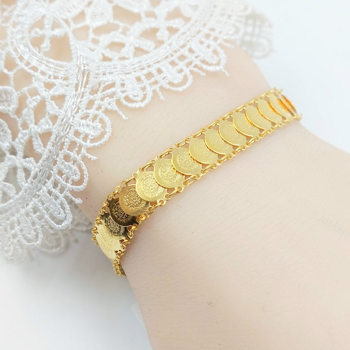 Rashadi Eighths Bracelet Made of 21K Gold by Saeed Jewelry 