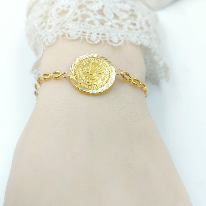 Rashadi Print Bracelet Made of 21K Gold by Saeed Jewelry 