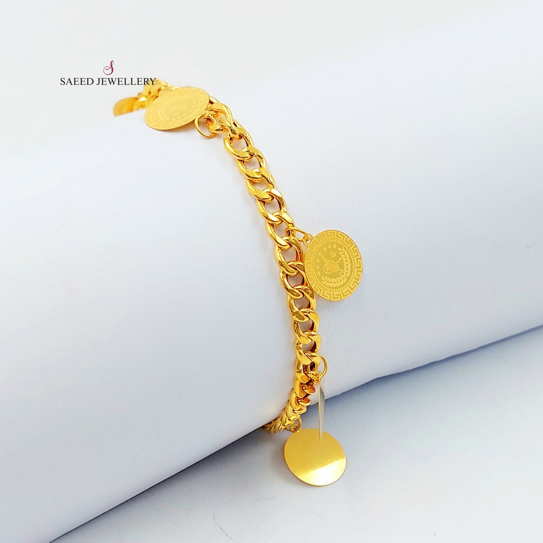 Rashadi Dandash Bracelet Made of 21K Gold by Saeed Jewelry 