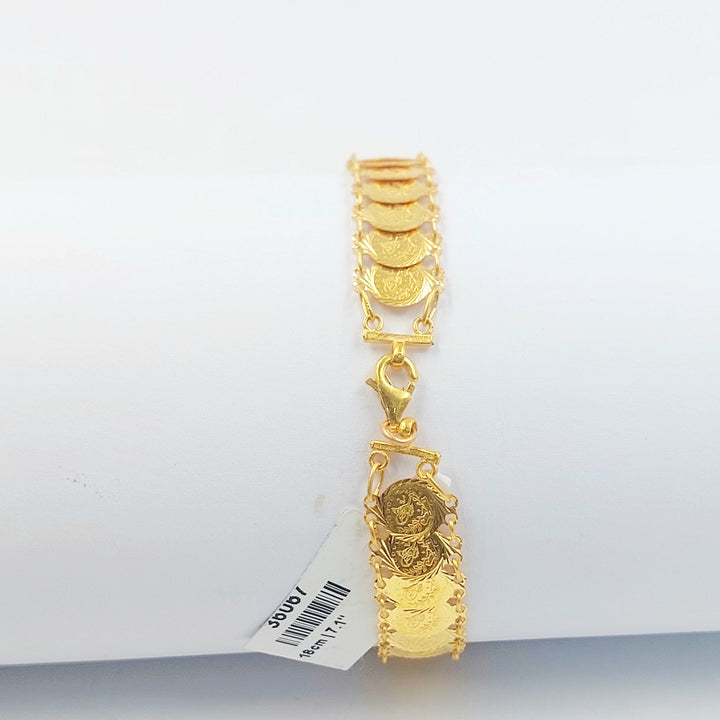 Rashadi Eighths Bracelet Made of 21K Gold by Saeed Jewelry 