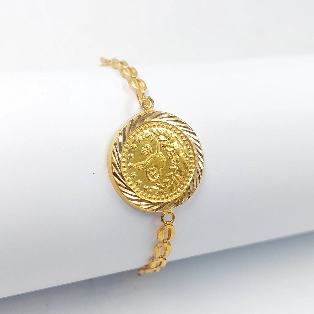 Rashadi Print Bracelet Made of 21K Gold by Saeed Jewelry 