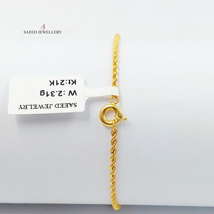 Rashadi Dandash Bracelet Made of 21K Gold by Saeed Jewelry 