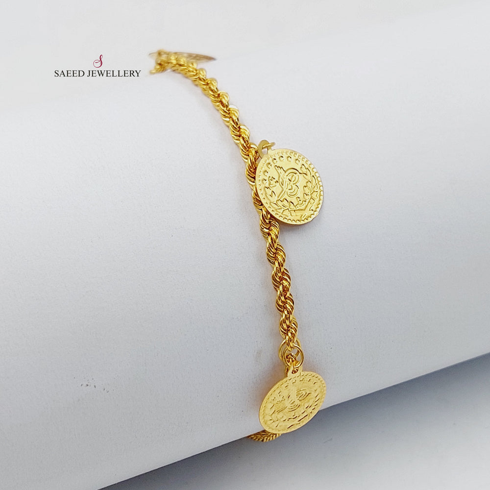 Rashadi Dandash Bracelet Made of 21K Gold by Saeed Jewelry 
