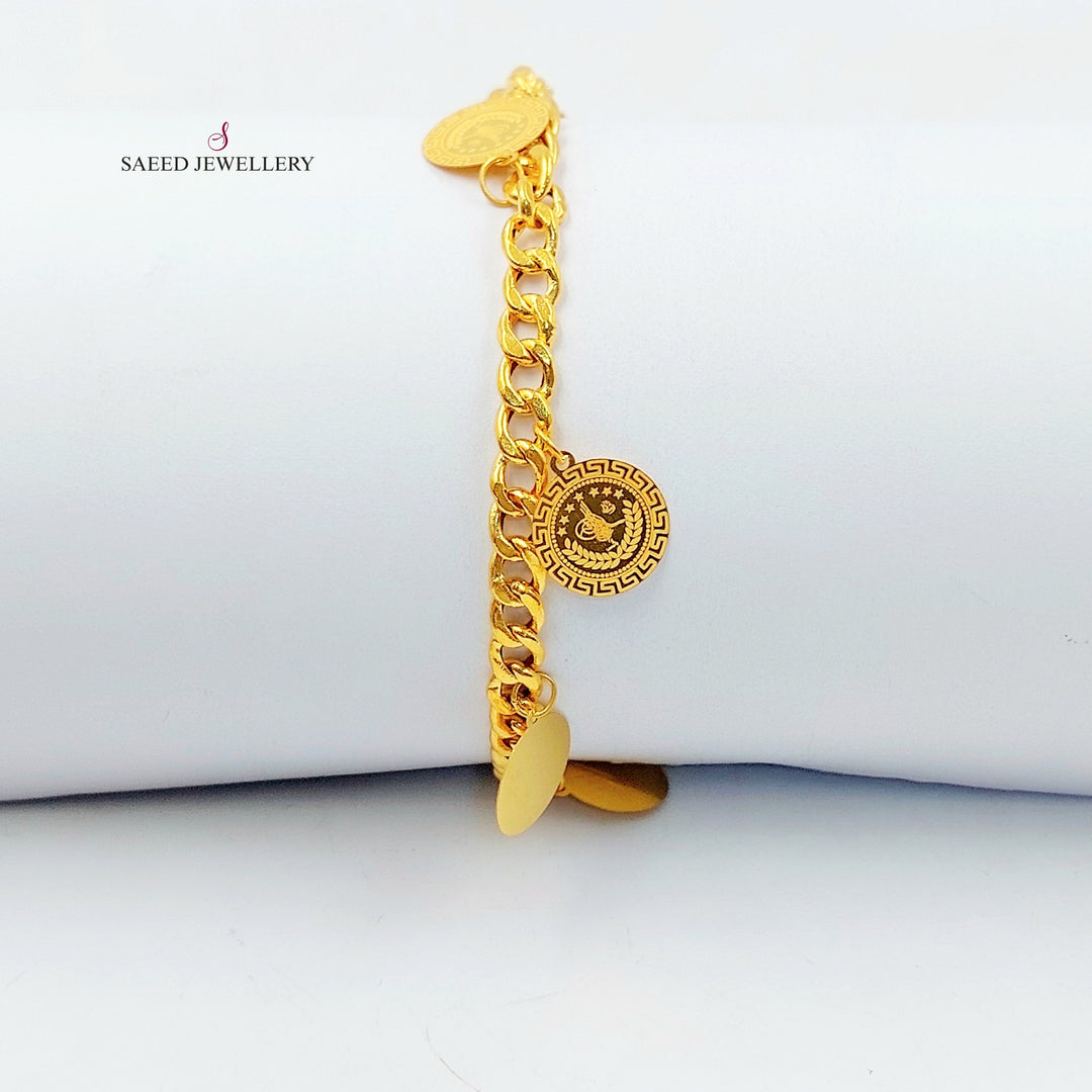 Rashadi Dandash Bracelet Made of 21K Gold by Saeed Jewelry 